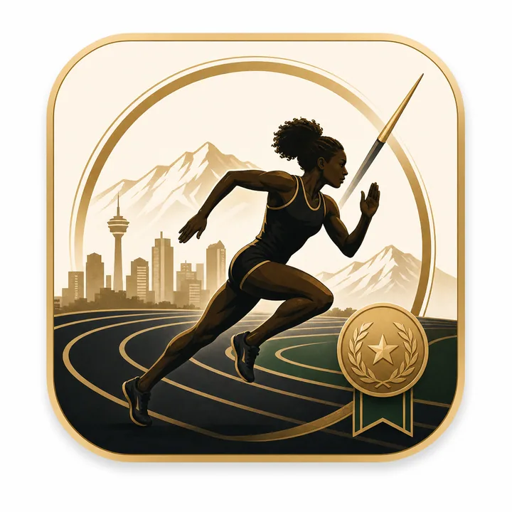 Decorative track and field badge