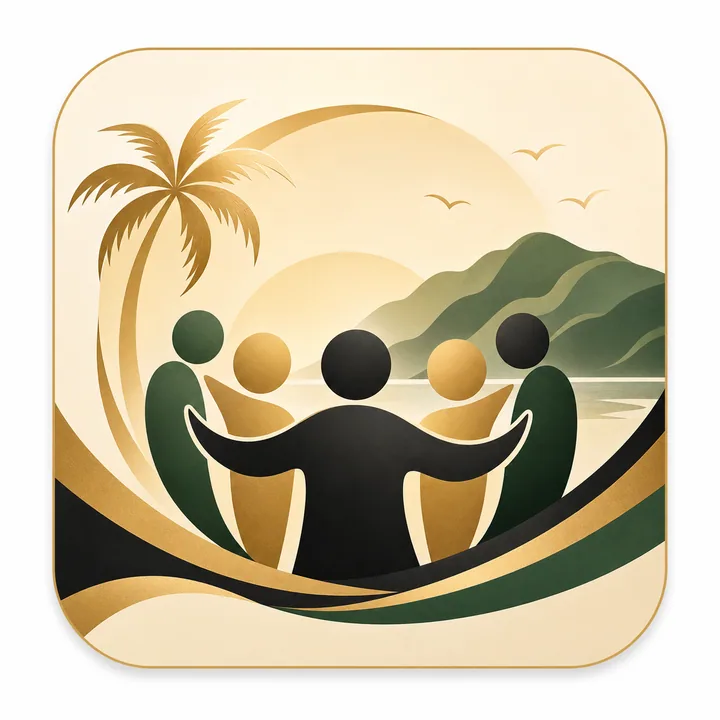 Decorative Jamaican community partner badge