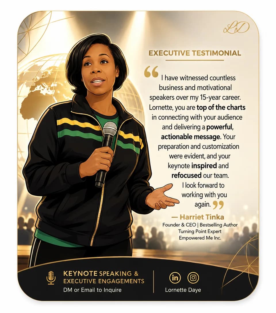 Executive testimonial graphic for Lornette Daye keynote speaking